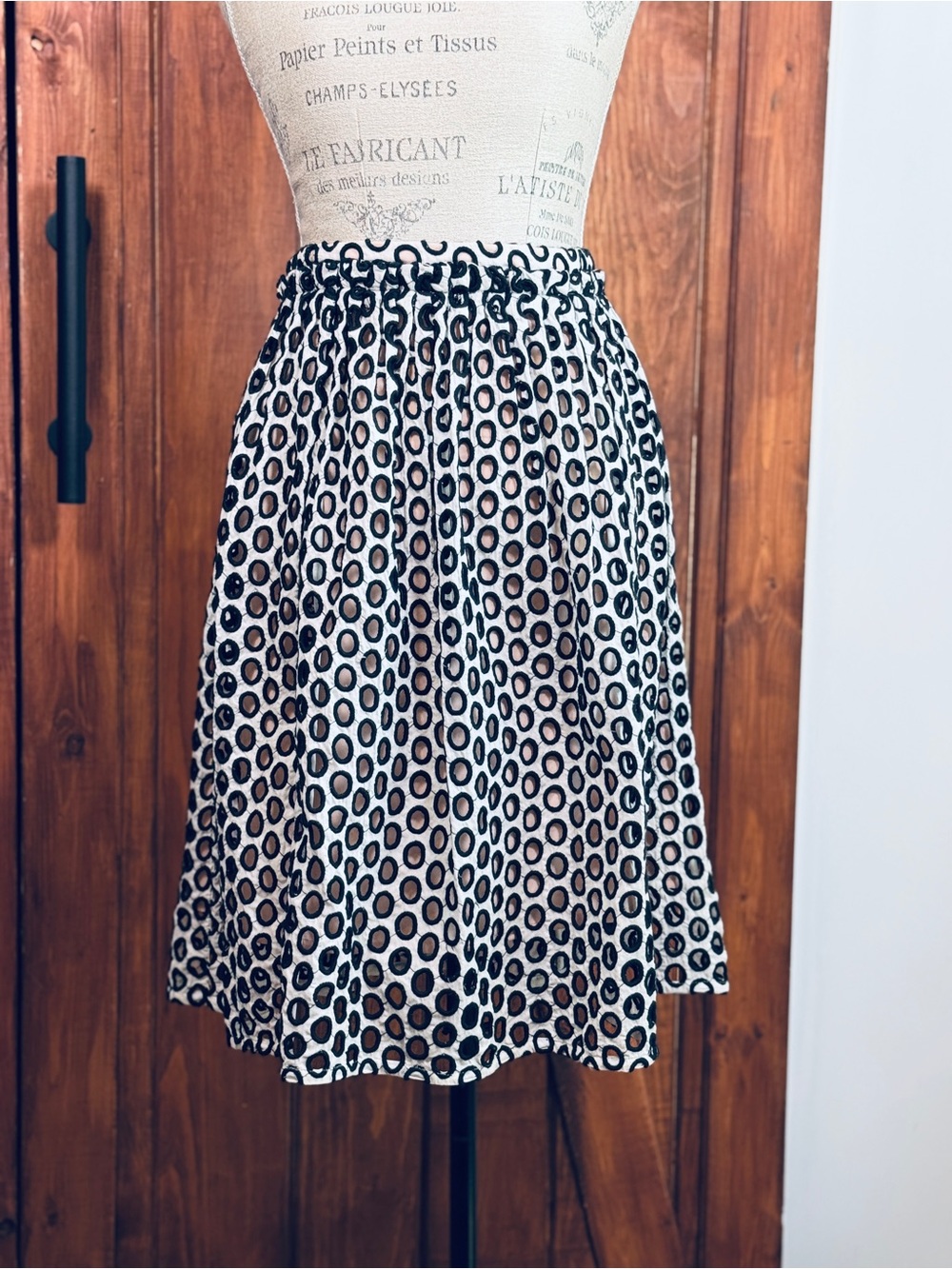J.Crew punched-out eyelet gathered skirt